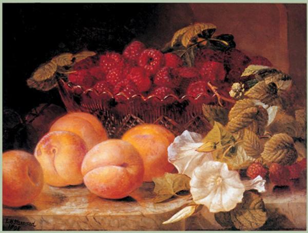 Bowl Of Raspberries And Peaches by Eloise Harriet Stannard Oil Painting Reproductions