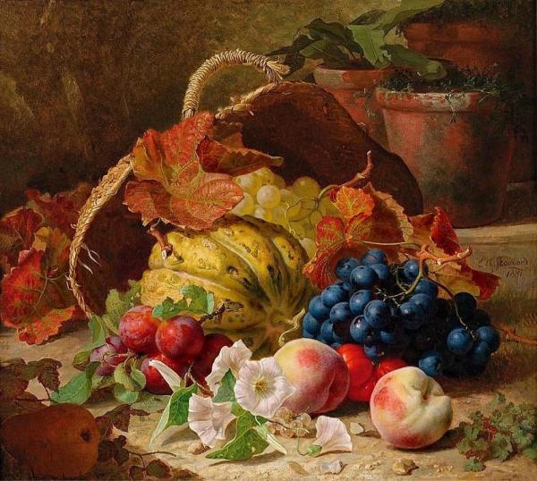 Still Life With Fruit And Convulvulus by Eloise Harriet Stannard Oil Painting Reproductions