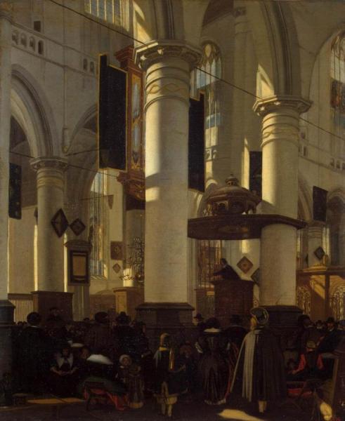 Interior Of A Church by Emanuel De Witte
