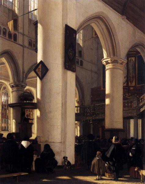 Interior Of A Protestant Gothic Church by Emanuel De Witte Oil Painting Reproductions