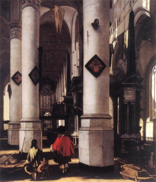 Interior Of The Nieuwe Kerk In Delft by Emanuel De Witte