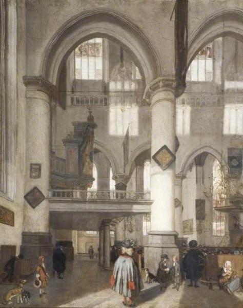 Interior Of The Oude Kerk, Amsterdam by Emanuel De Witte Oil Painting Reproductions