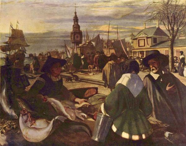 Market In The Harbor by Emanuel De Witte
