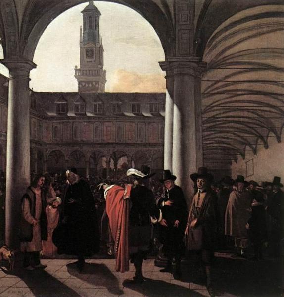 The Courtyard Of The Old Exchange In Amsterdam by Emanuel De Witte