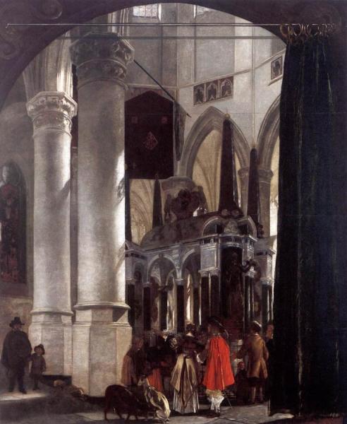 The Nieuwe Kerk In Delft With The Tomb Of William The Silent by Emanuel De Witte