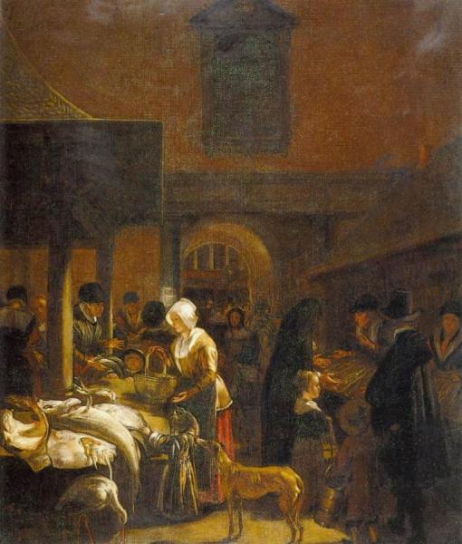 The Old Fish Market On The Dam, Amsterdam by Emanuel De Witte