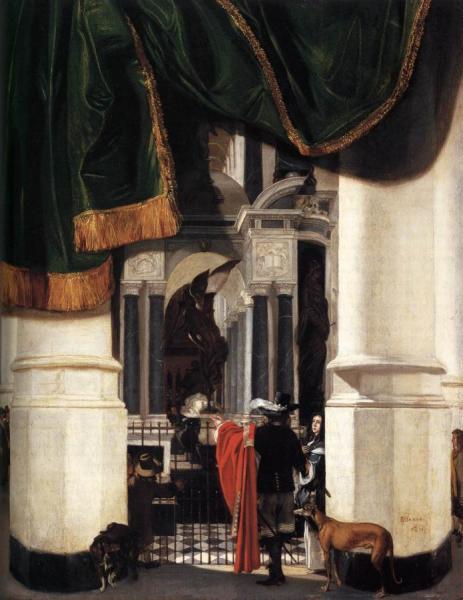 Tomb Of William The Silent In The Nieuwe Kerk, Delft, With An Illusionistic Curtain by Emanuel De Witte