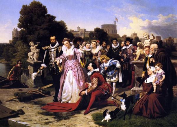 Elizabeth And Raleigh by Emanuel Gottlieb Leutze Oil Painting Reproductions