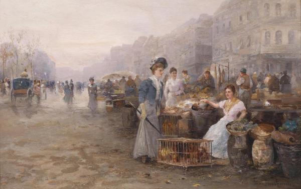 A Busy Market by Emil Barbarini