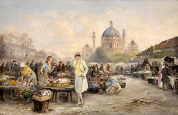 Flower Market by Emil Barbarini