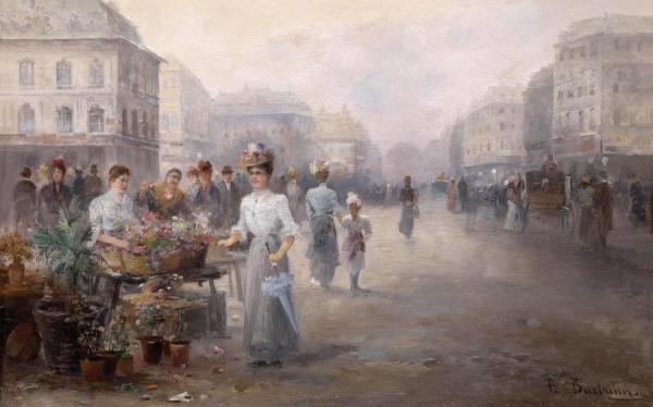 Flower Market In Brussels by Emil Barbarini