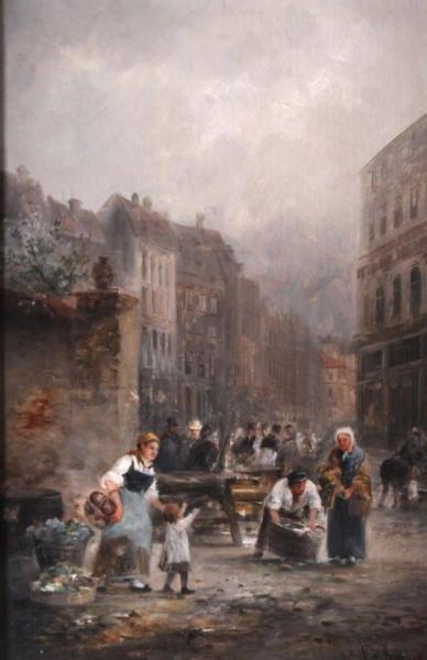Market Scene by Emil Barbarini