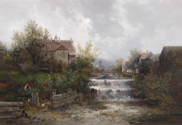 Motiv Aus Zell An Der Ybbs by Emil Barbarini
