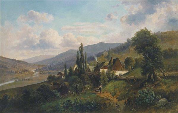 Scene From The Stainzerboden, Styria by Emil Barbarini