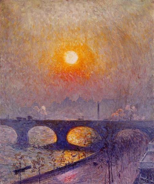 Sunset Over Waterloo Bridge by Emil Claus