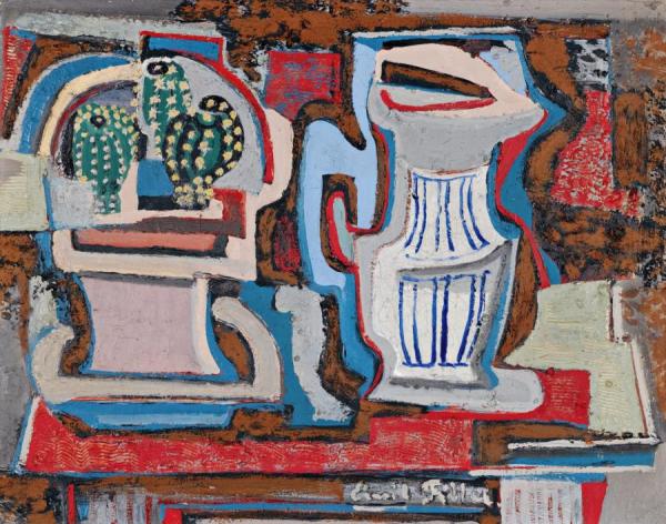 Still Life With Cactus by Emil Filla Oil Painting Reproductions