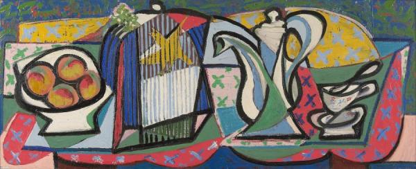 Still Life With Tea Service And Fruit, 1946 by Emil Filla Oil Painting Reproductions