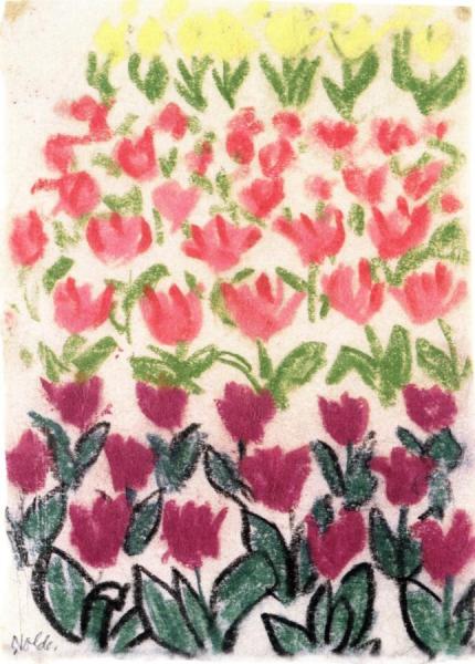 Bed Of Tulips by Emil Nolde Oil Painting Reproductions