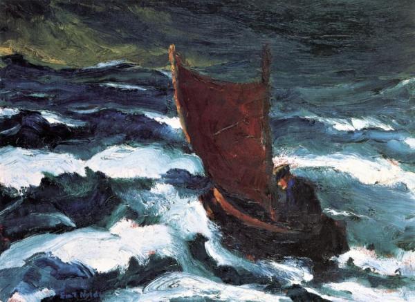 Boat At Sea by Emil Nolde