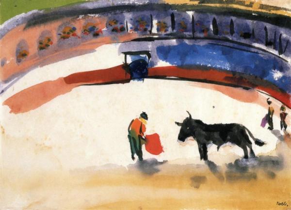 Bull Fight by Emil Nolde