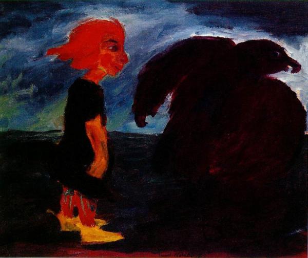 Child And Large Bird by Emil Nolde