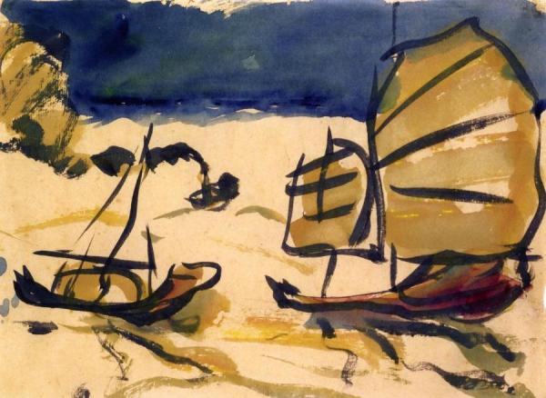Chinese Junks In Hong Kong by Emil Nolde
