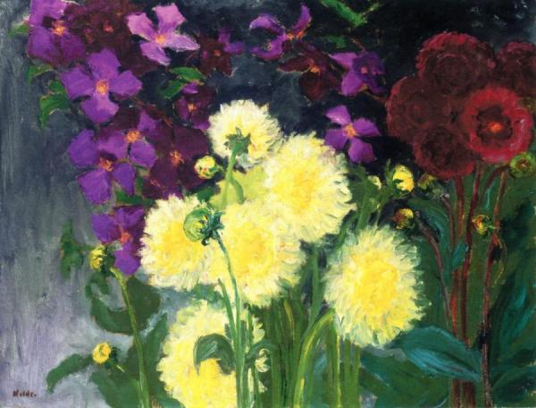 Clematis And Dahlias by Emil Nolde
