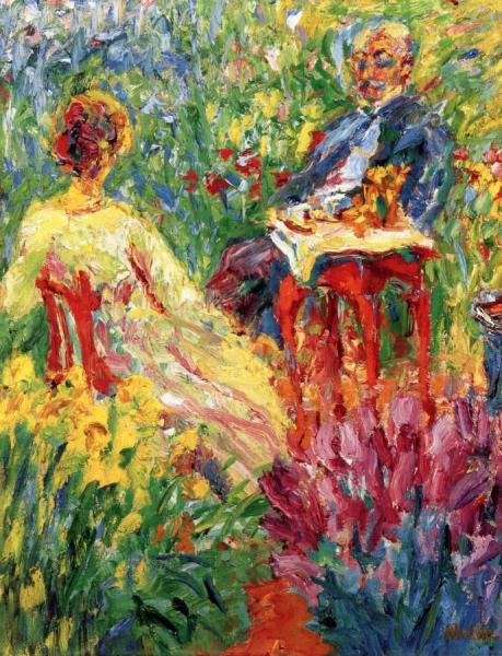 Conversation In The Garden by Emil Nolde