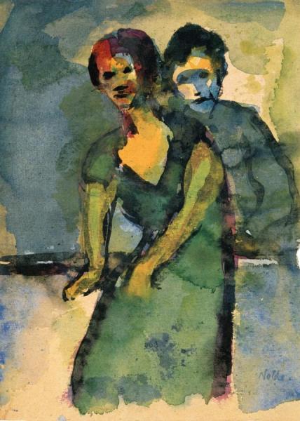 Couple (theater Scene) by Emil Nolde