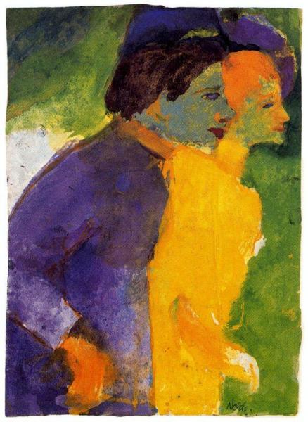 Couple, Yellow And Violet by Emil Nolde
