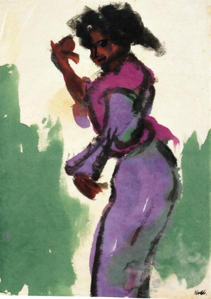 Dancer In A Violet Dress by Emil Nolde
