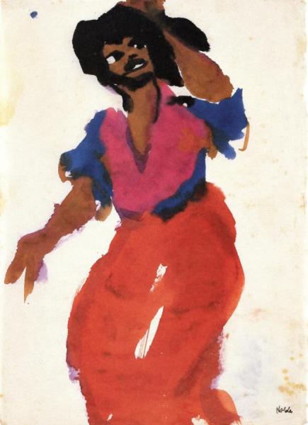 Dancer, Red Dress by Emil Nolde