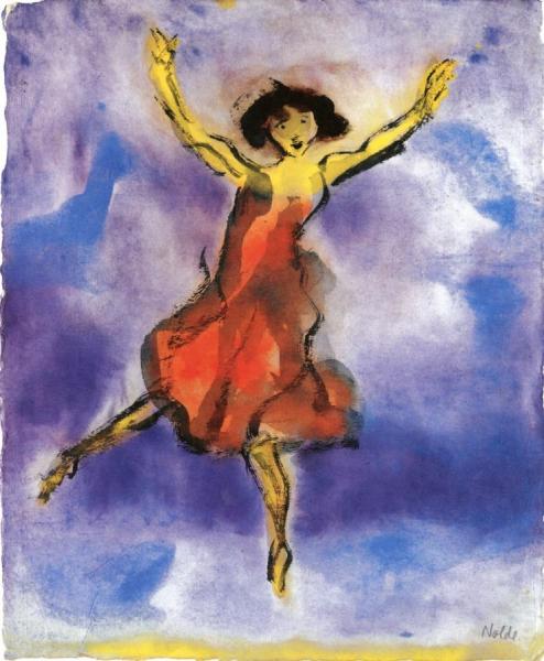 Dancer, Red Dress by Emil Nolde