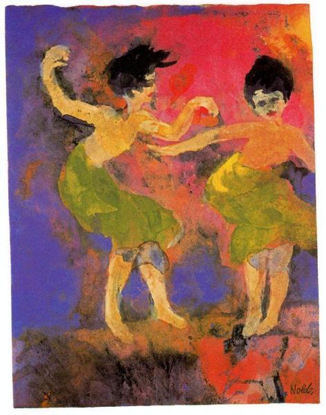 Dancing Women With Green Skirts by Emil Nolde