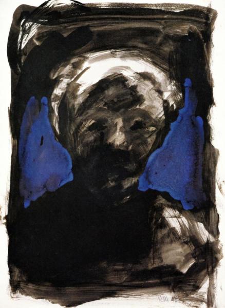 Dark Male Head by Emil Nolde