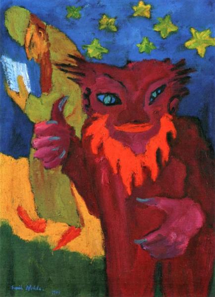 Devil And Scholar by Emil Nolde