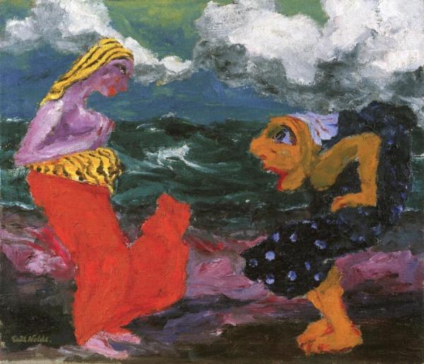 Encounter On The Beach by Emil Nolde