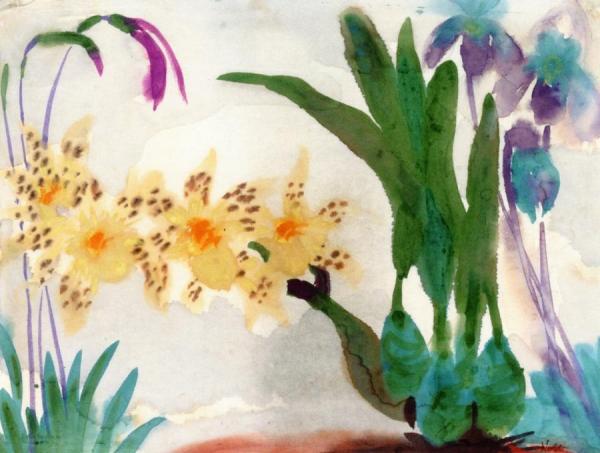 Flower Still Life With Orchids by Emil Nolde