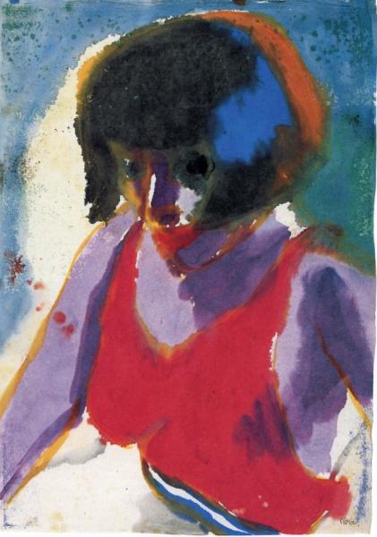 Frau T. In A Bathing Costume by Emil Nolde