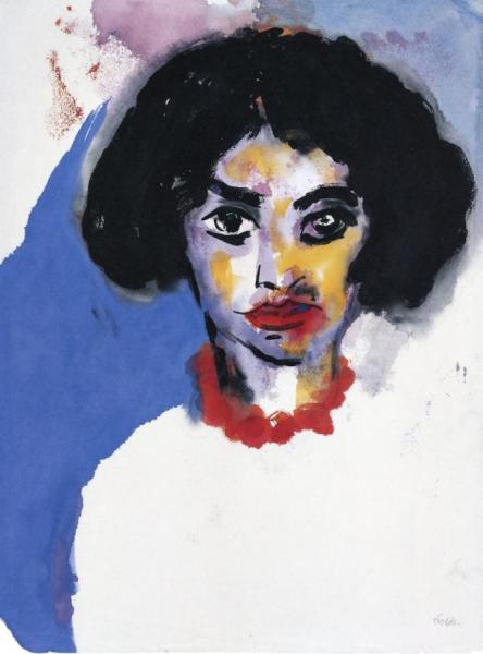 Frau T. In A Bathing Costume by Emil Nolde