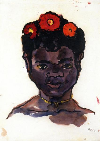 Head Of A South Sea Island Woman by Emil Nolde Oil Painting Reproductions