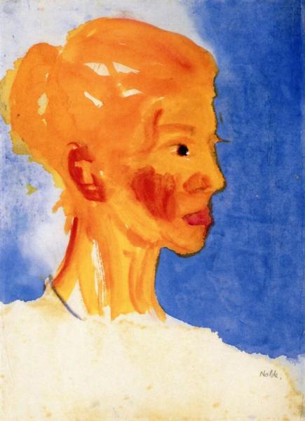 Head Of A Woman by Emil Nolde