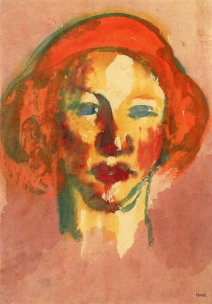 Head Of A Woman, Red Hair by Emil Nolde