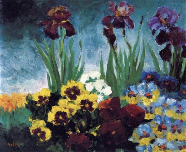 Iris And Pansy by Emil Nolde Oil Painting Reproductions