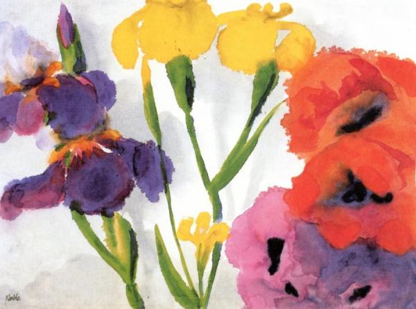 Irises And Poppies by Emil Nolde