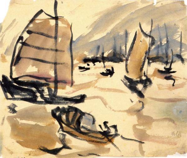 Junks On The Han River by Emil Nolde