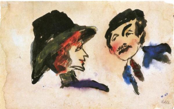Lady And Gentleman by Emil Nolde