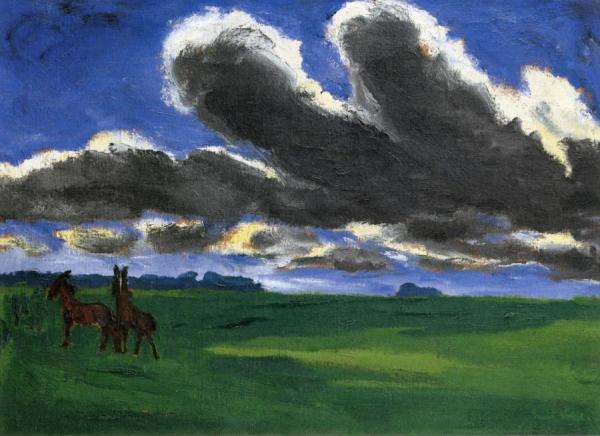 Landscape With Young Horses by Emil Nolde