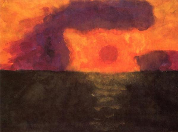 Low Sun Over Green Marsh by Emil Nolde