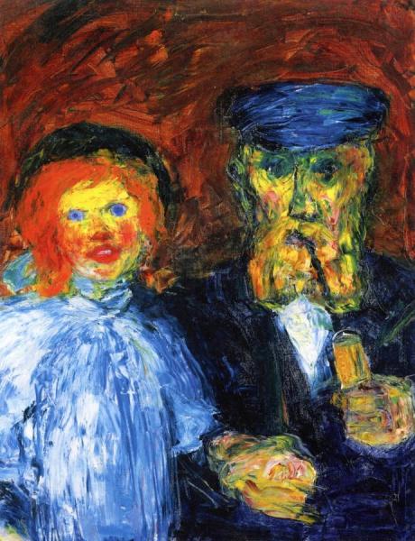 Man And Little Girl by Emil Nolde